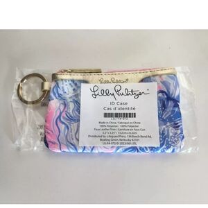Lilly Pulitzer Blue and Pink Key Card Holder